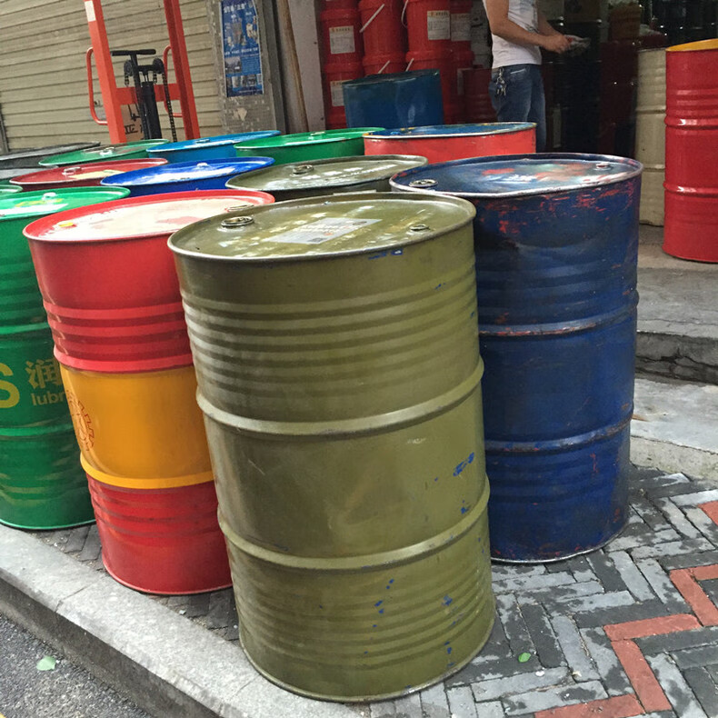 200升铁桶大油桶旧油桶200l空桶洗车桶油桶汽油桶铁油桶200升桶 广东