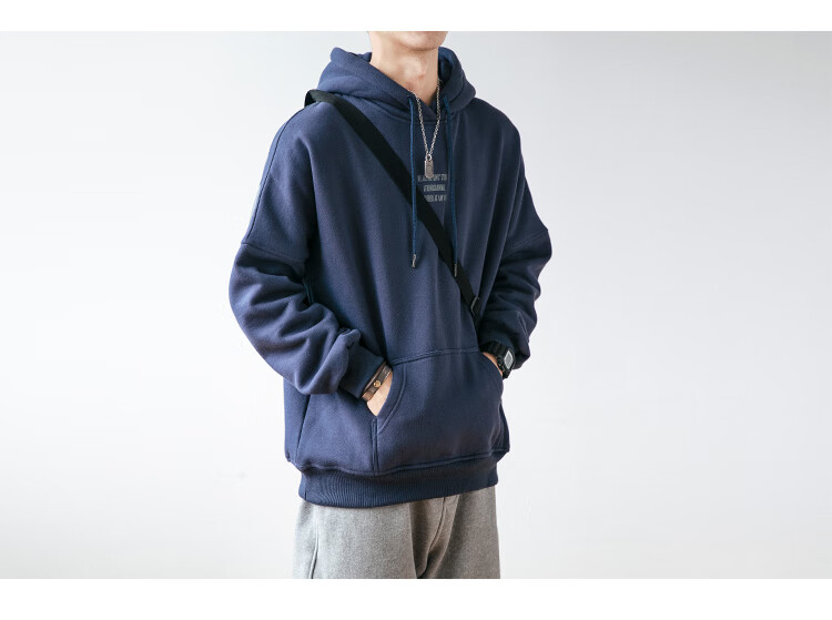 型曼春秋季连帽卫衣男ins港风宽松青年学生带帽上衣潮流百搭休闲外套