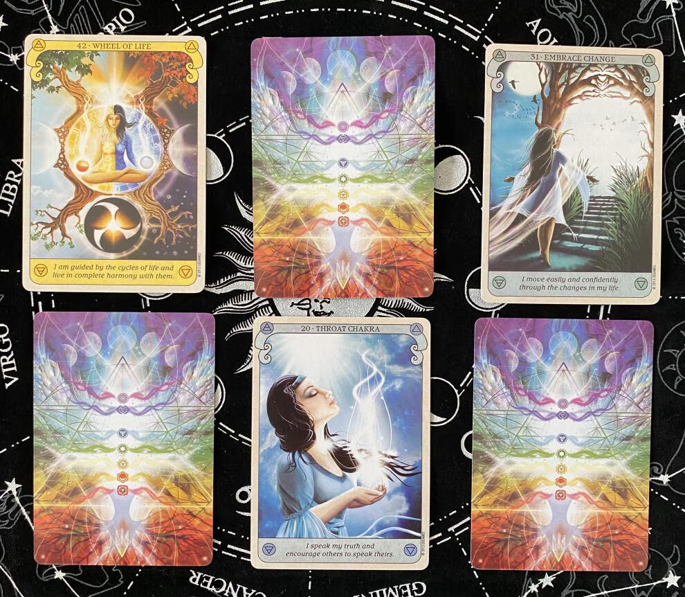 水晶天使神秘的智慧天使疗愈生命之意志魔法仙女英文神谕卡视觉神谕卡