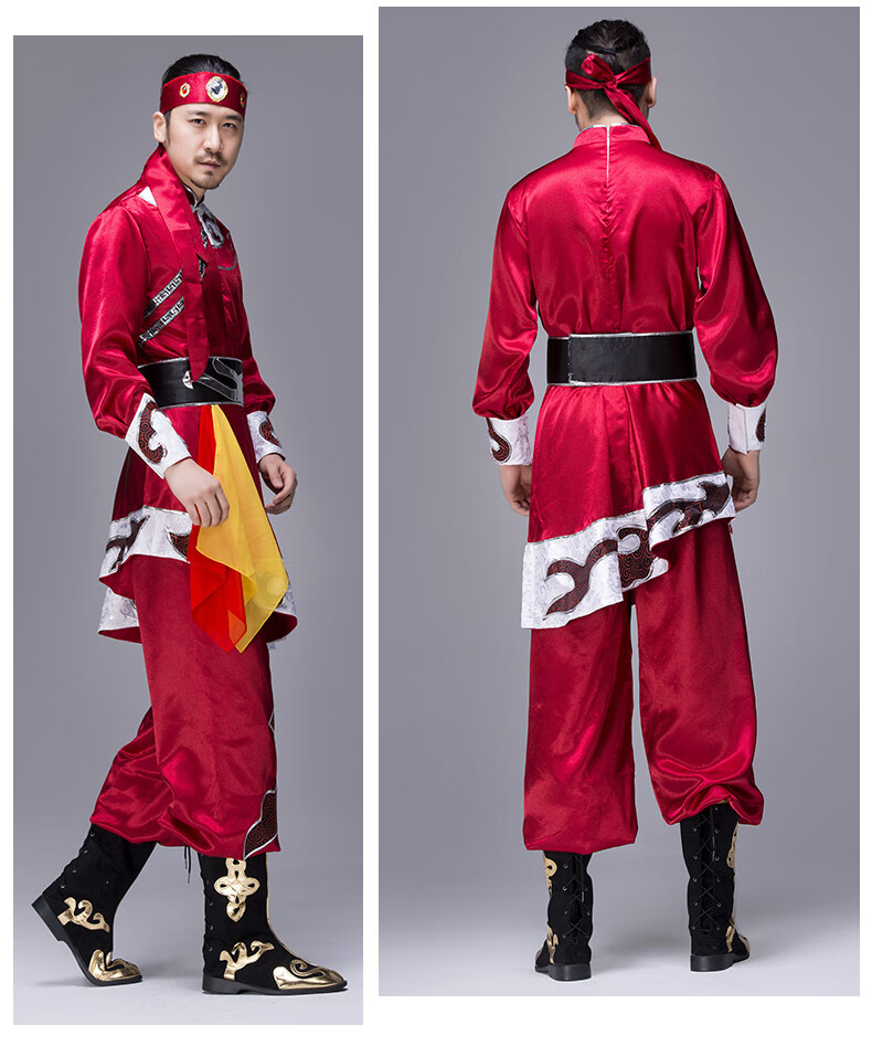 蒙古族舞蹈服饰蒙古服装男蒙族成人藏族民族风筷子舞蹈服现代少数民族