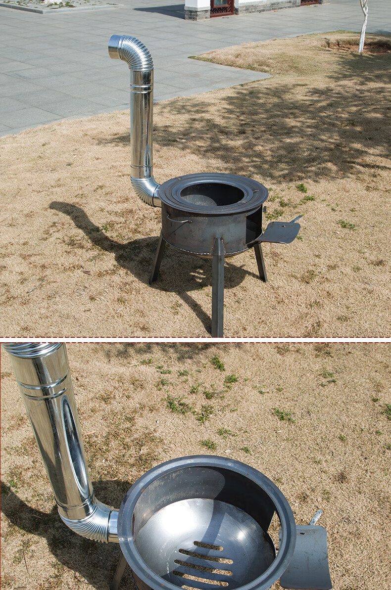 室内移动的小户外无烟烧庭院灶台 特厚款63cm配三圈6件套【图片 价格