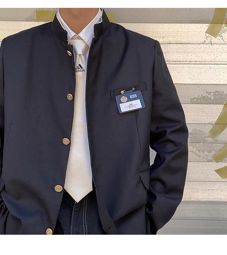 2022新款男装学院风dk小西服男休闲立领中山装外套男宽松jk制服西装