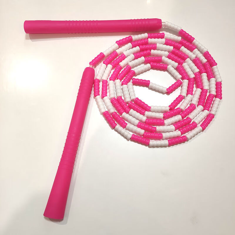 u竹节花样跳绳成人儿童健身运动中小学生花式跳神表演硬珠珠节绳子