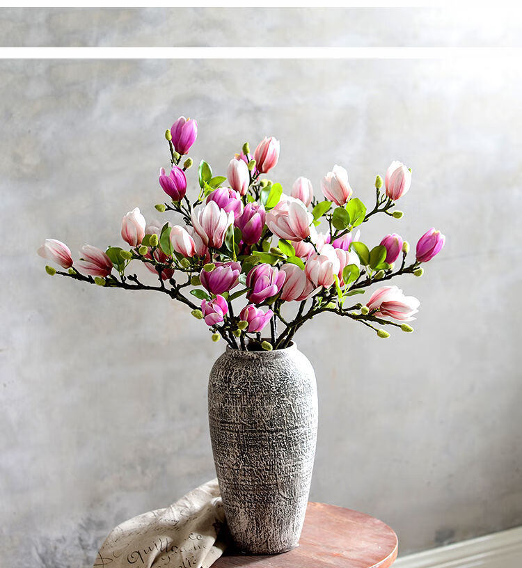仿真花假花手感玉兰花仿真花束假花客厅摆件装饰花艺餐桌电视柜绢花