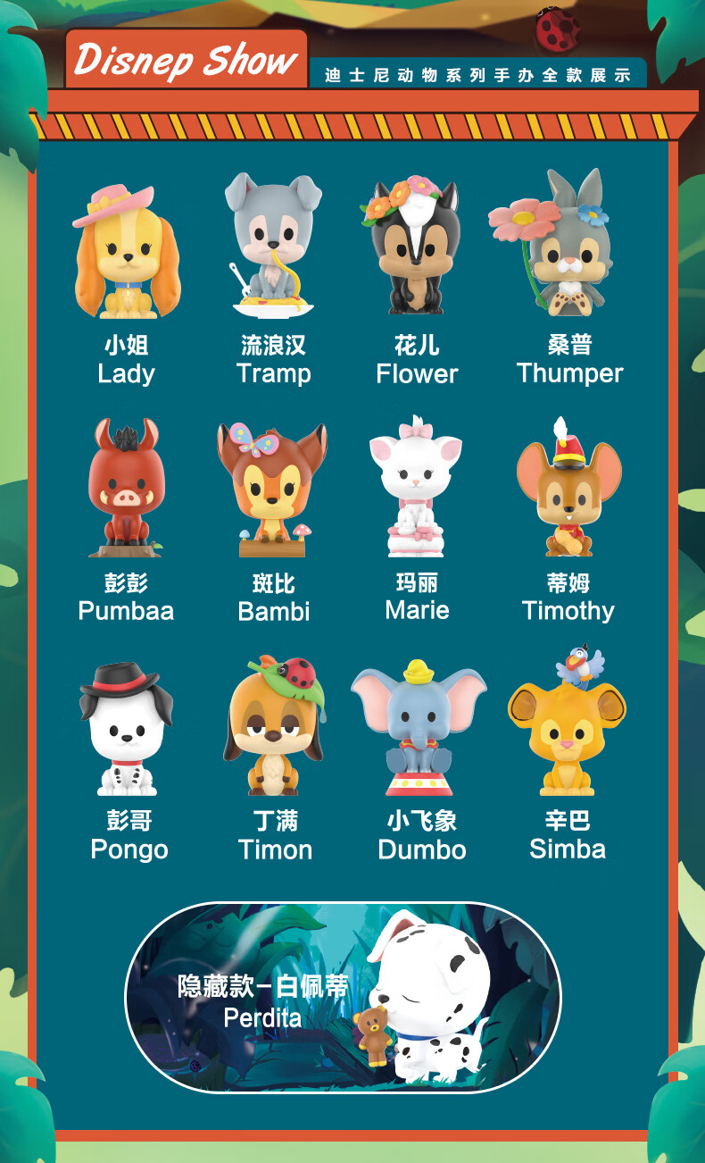 泡泡·玛特迪士尼动物系列盲盒 公仔女生新年礼物摆件玩具 小飞象