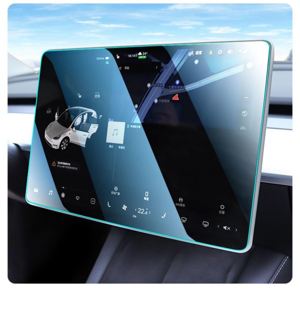 适用于特斯拉model3y屏幕钢化膜中控贴膜神器内饰改装丫配件好物磨砂