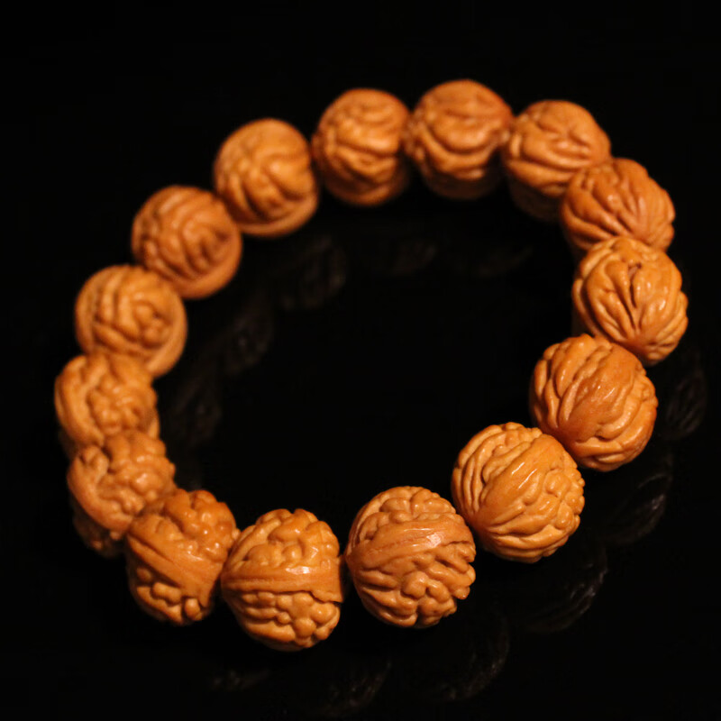 秦岭天然野生龙纹男精品矮庄爆肚疙瘩龙桃核手串刺龙纹霸王龙手持