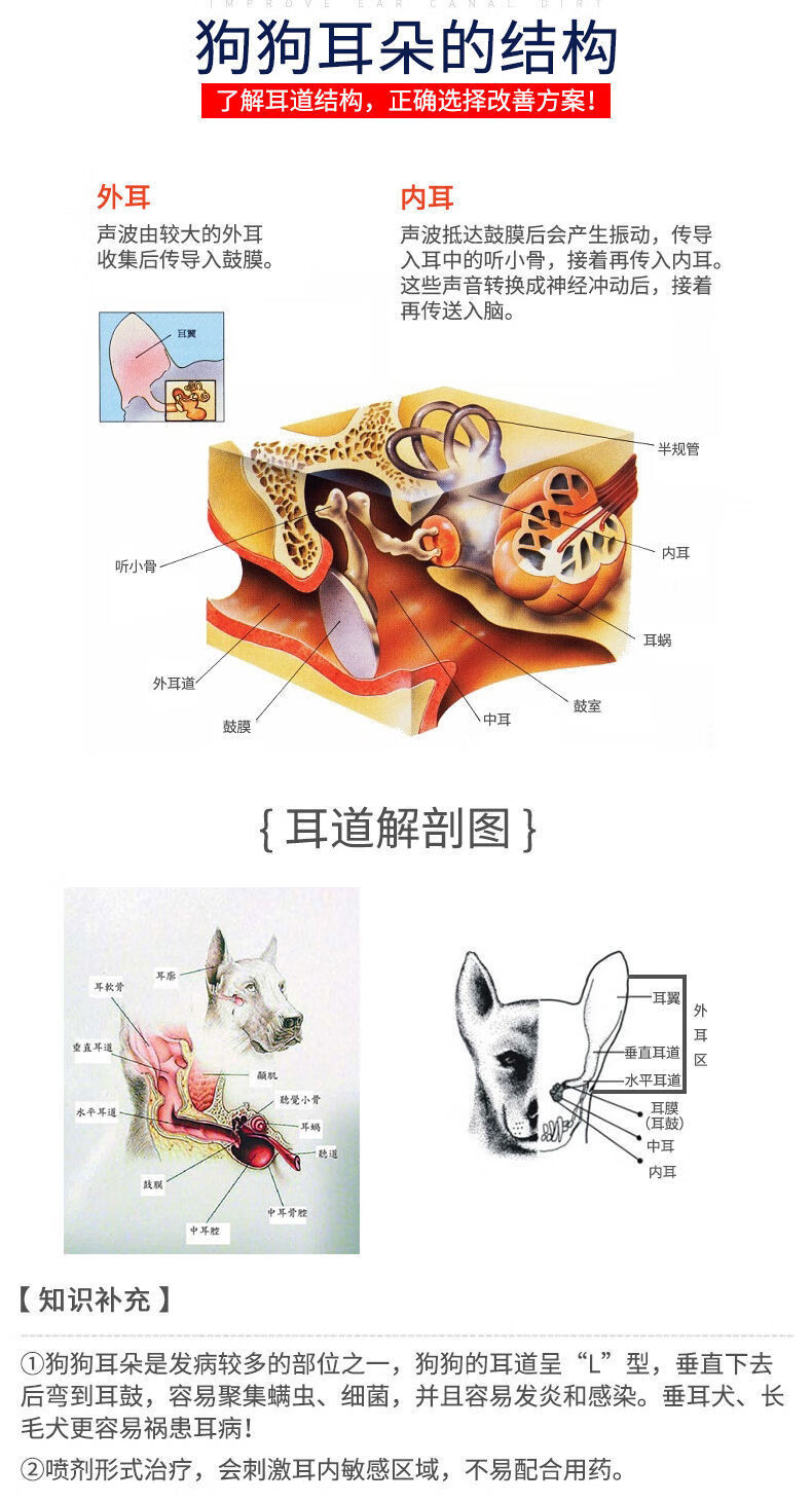 宠物 拔耳毛粉 狗狗耳朵清洁 去除耳屎 猫咪洗耳液 中耳炎滴耳液耳螨