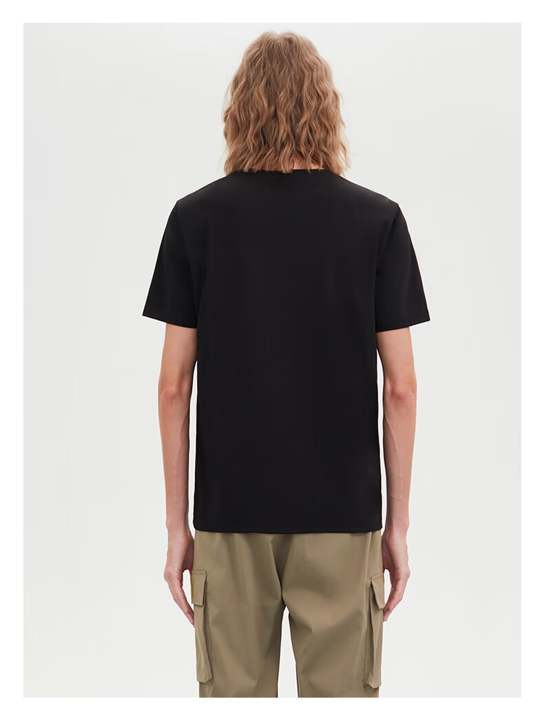 dkny唐可娜儿2022春季新款简约logo字母烫金印花圆领弹力男式t恤奢侈