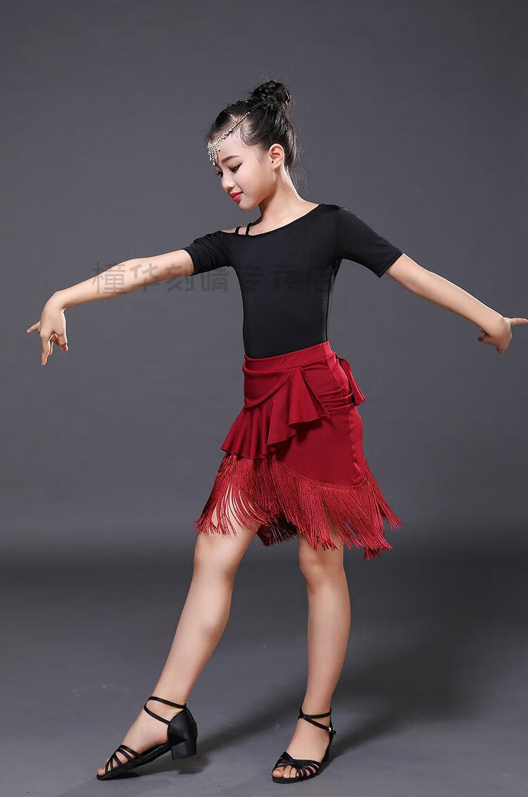 小女孩跳舞裙4-12岁宝宝练习少儿比赛考级夏儿童服装春秋舞蹈服裙服装