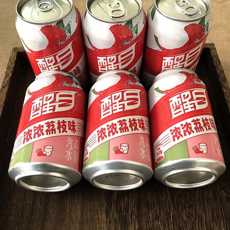 醒目荔枝味汽水330ml听装碳酸饮料易拉罐饮品6罐