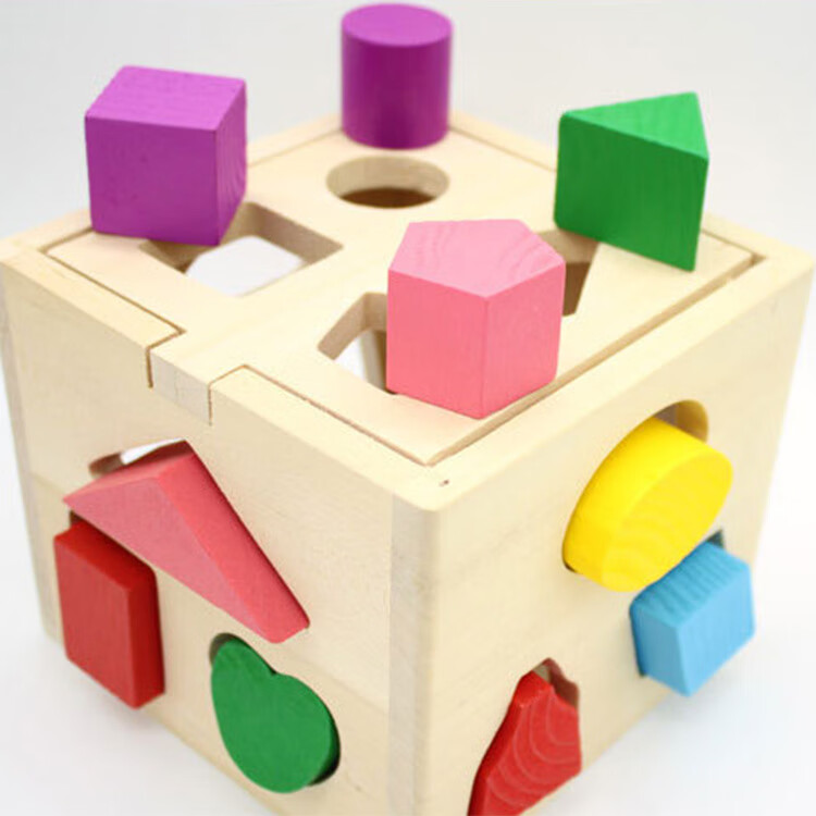 实木积木原色幼儿童积木大颗粒木头拼装玩具开发动脑木质103动物字母