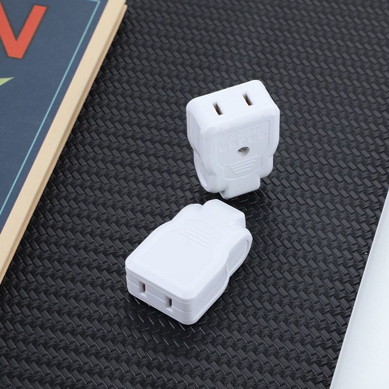 母插头两孔 纯铜二孔母插对接监控安防电源配件多用公母插头多功能两