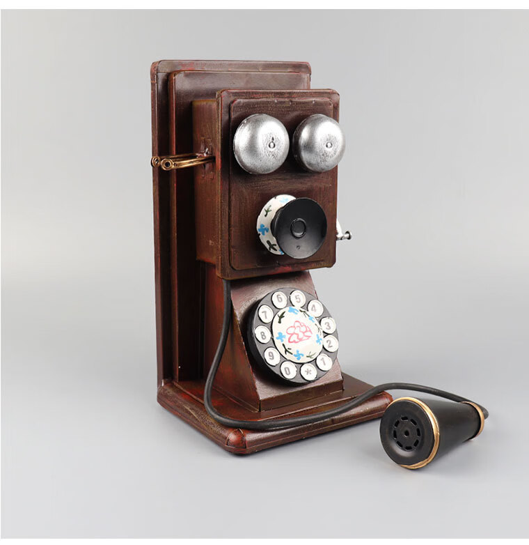 复古老式电话机座机宿舍装饰小摆件老上海民怀旧古董老物件道具 手摇