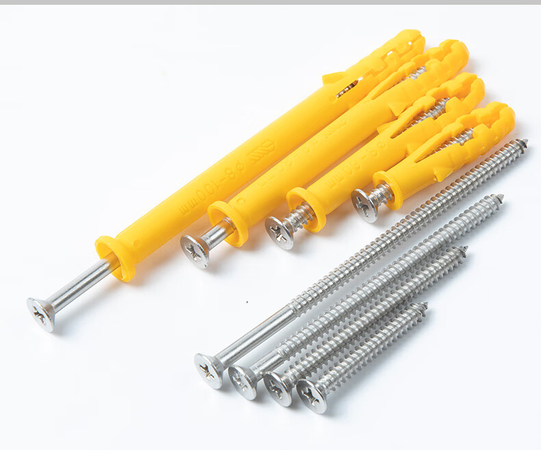 小黄鱼塑料膨胀螺丝螺栓自攻胀钉加长内膨胀管胶塞涨塞6/8/10/mm 8*80