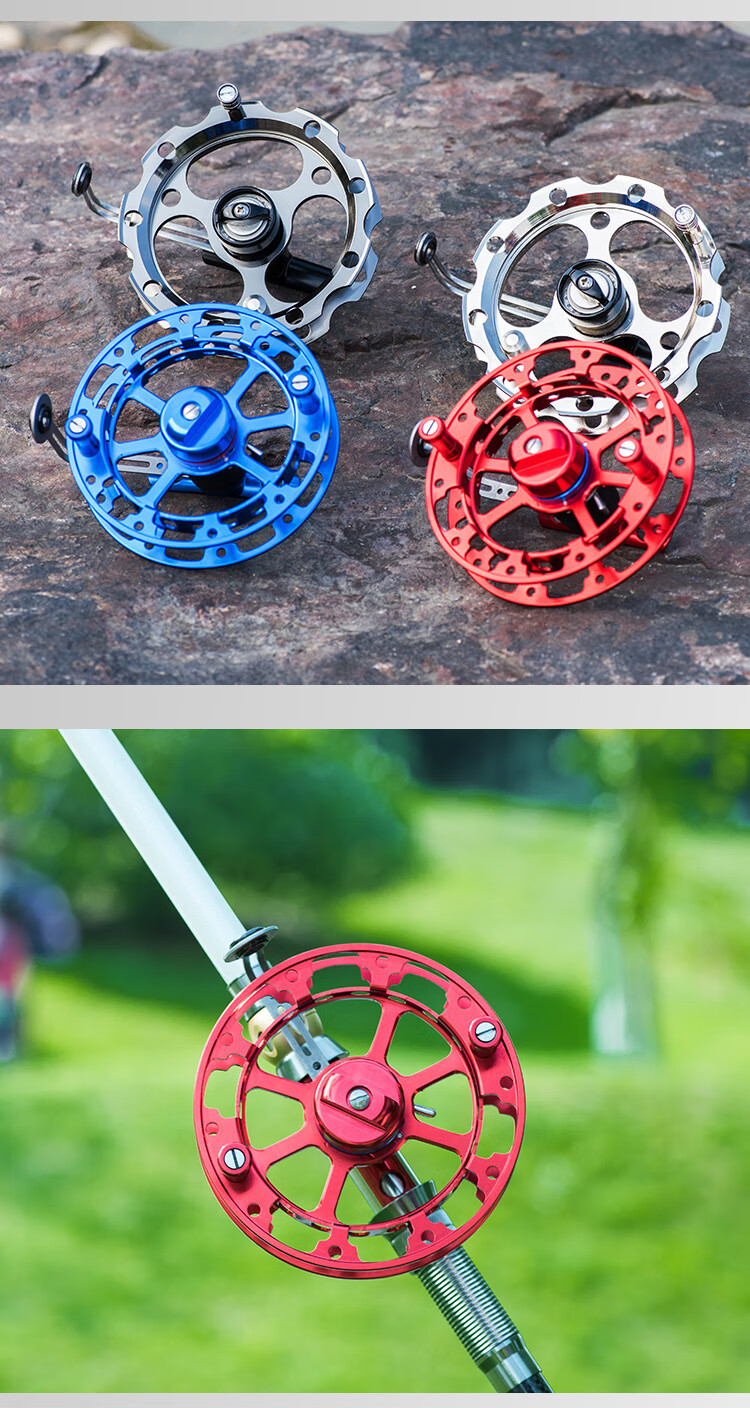 猎渔王渔具金属渔轮渔线轮手拨轮八卦轮锚鱼轮 bg105风火轮-精雕版