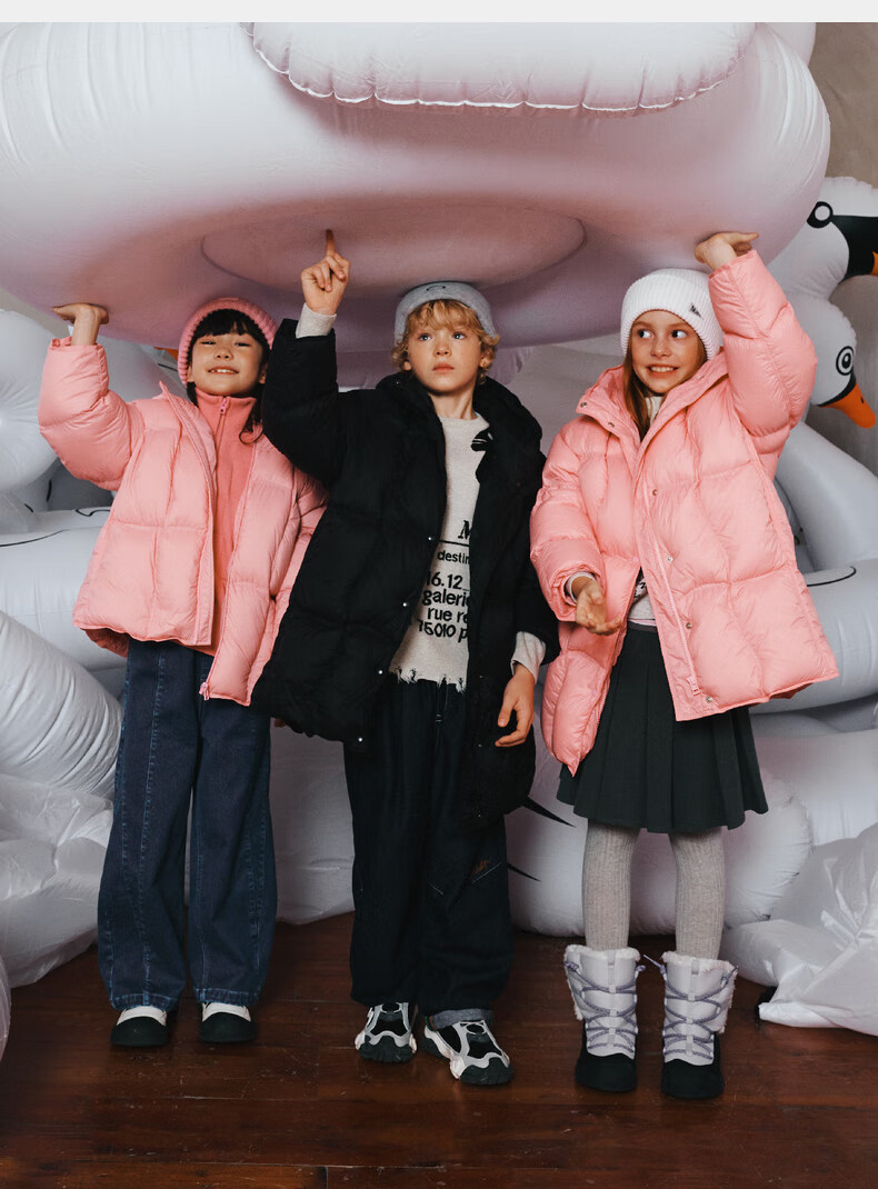 M.Latin Children's Mid-Length down Jacket, 2024 Winter New Style, Girls' down Coat, Rose Pink, 160cm 2