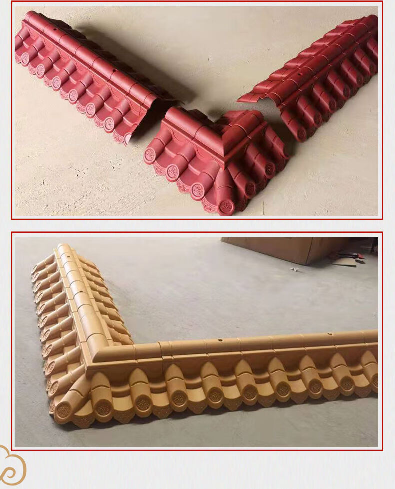仿古瓦双面瓦堵头拐角围墙瓦墙头瓦墙帽子马头墙女儿墙一体树脂瓦奔新