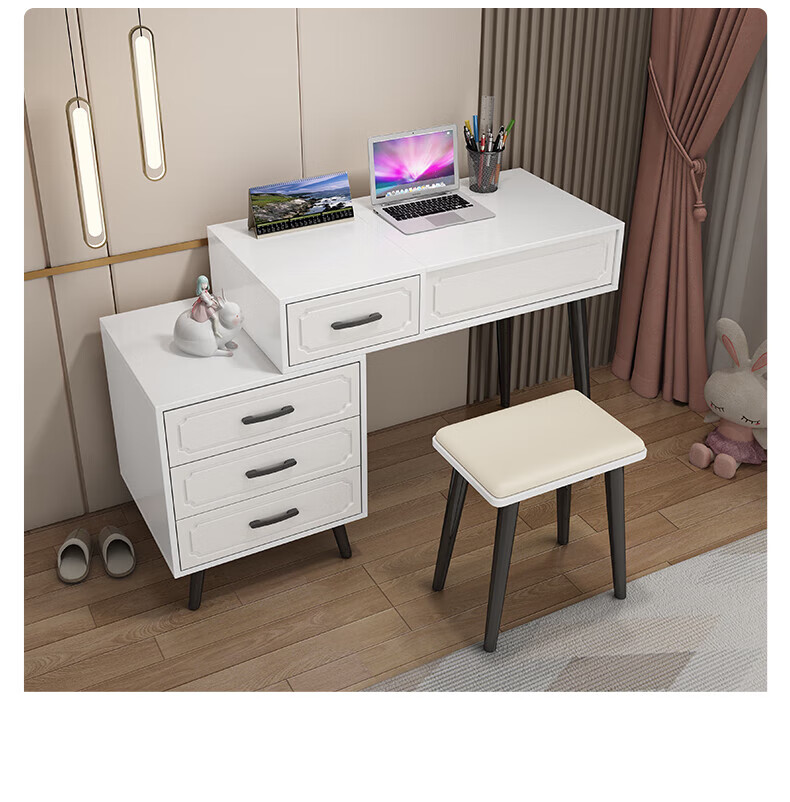 【精选优品】贡瑞翻盖梳妆台卧室北欧小户型网红化妆桌书桌一体可隐藏