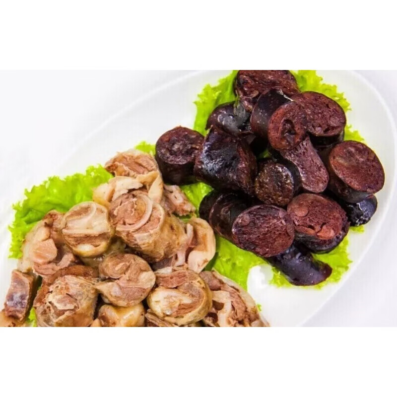 内蒙古特产手工草原羊肉肠血肠500g全熟真空包装x羊肉灌肠500gx2包