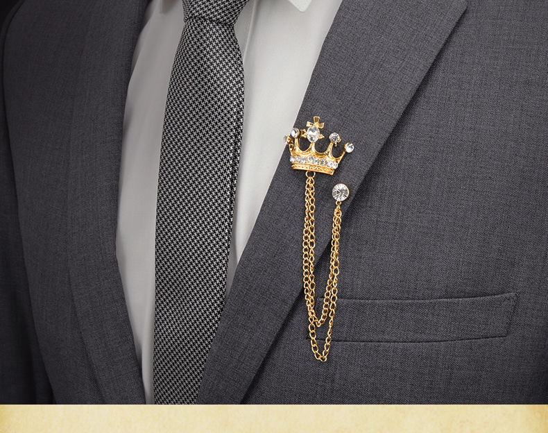 领带夹袖扣组合装皇冠胸针链饰品男士女西装西服衬衫气质领针领扣胸花