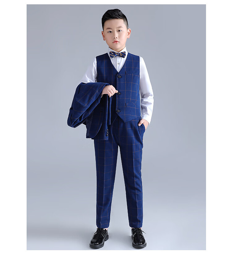 熏婕儿童西服套装男童西装小主持人服装男孩礼服中大童钢琴演出服帅气