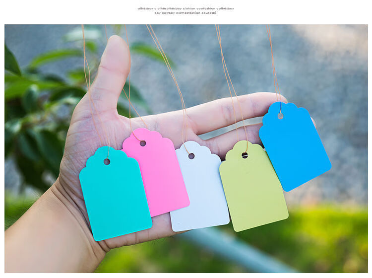 塑料标记牌书写防水记号吊牌标签牌苗木植物吊签园艺标识牌带线64cm黄