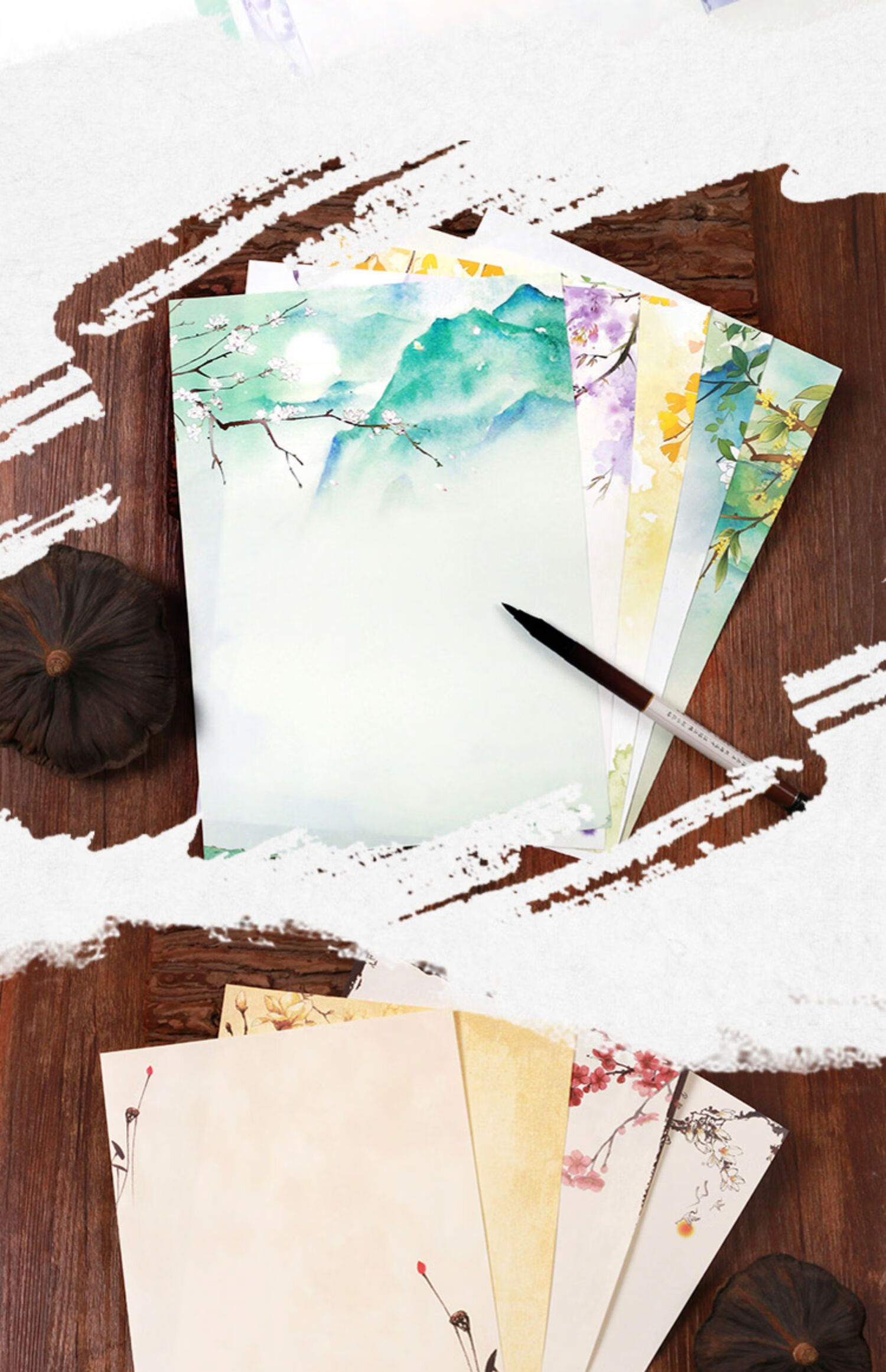 醉米手写浪漫情书信纸信封套装表白复古简信笺清新唯美学生粉红色桃烟