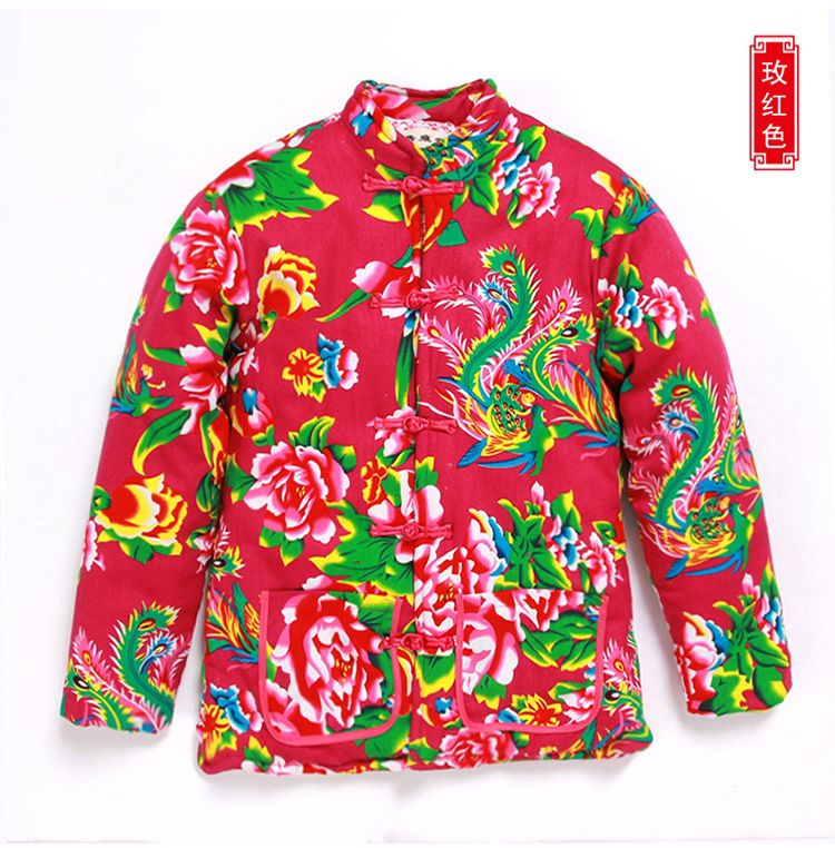 视频同款东北大花棉袄女大花布棉服古董中国风花棉袄复古老式花棉衣