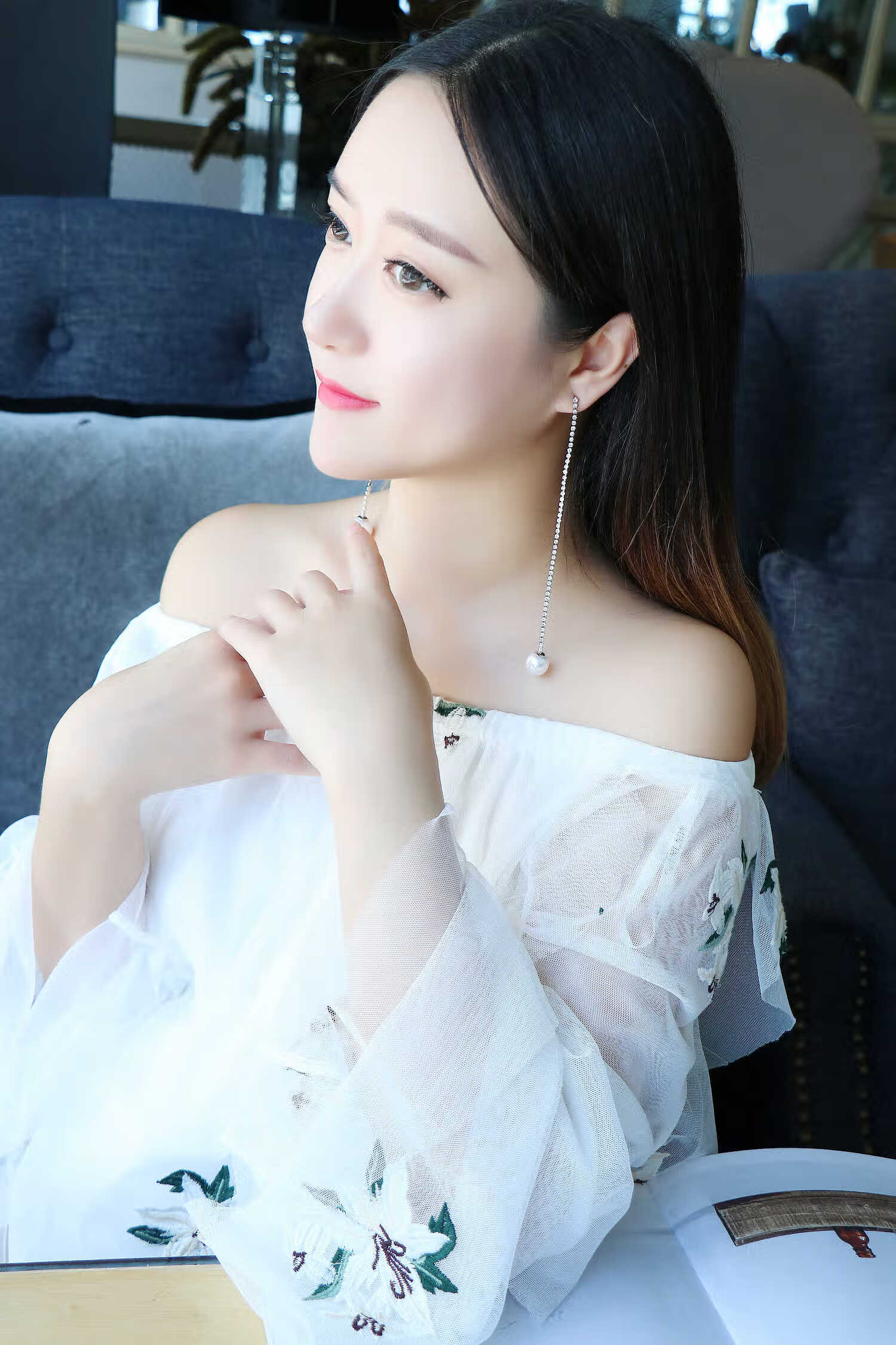 时尚大气长款耳环个性简约气质女欧美流苏夸张耳坠潮人耳线 三环珠