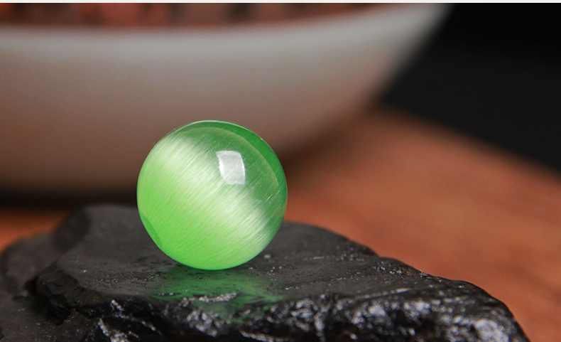 福铂睿fbri翠绿浅绿色猫眼石圆珠散珠饰品配珠佛珠手链半成品配件送