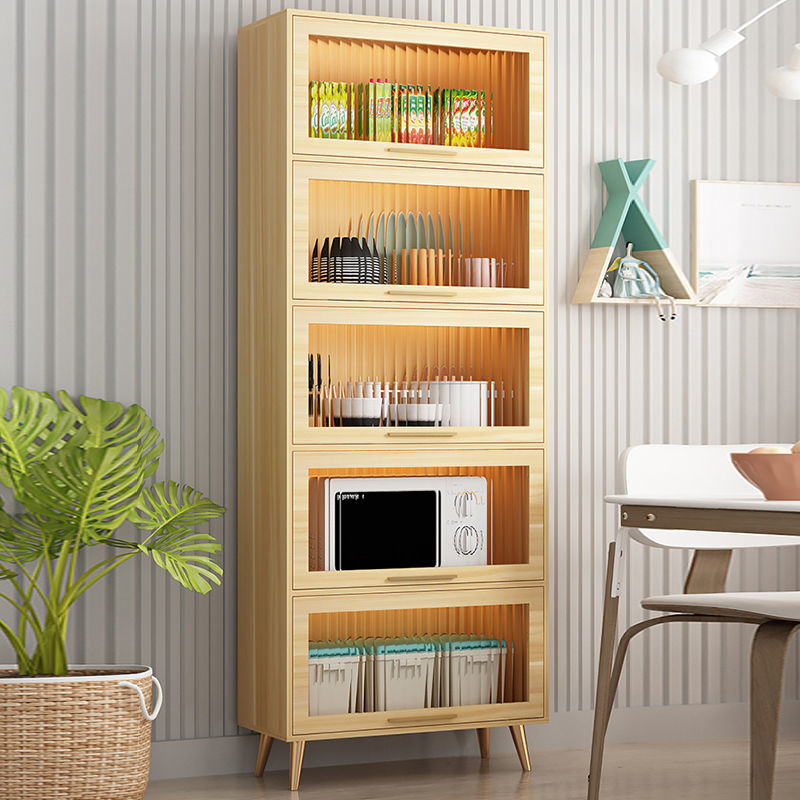 轻奢餐边柜现代简约靠墙碗柜落地柜实木厨房储物柜家用置物柜带脚60长