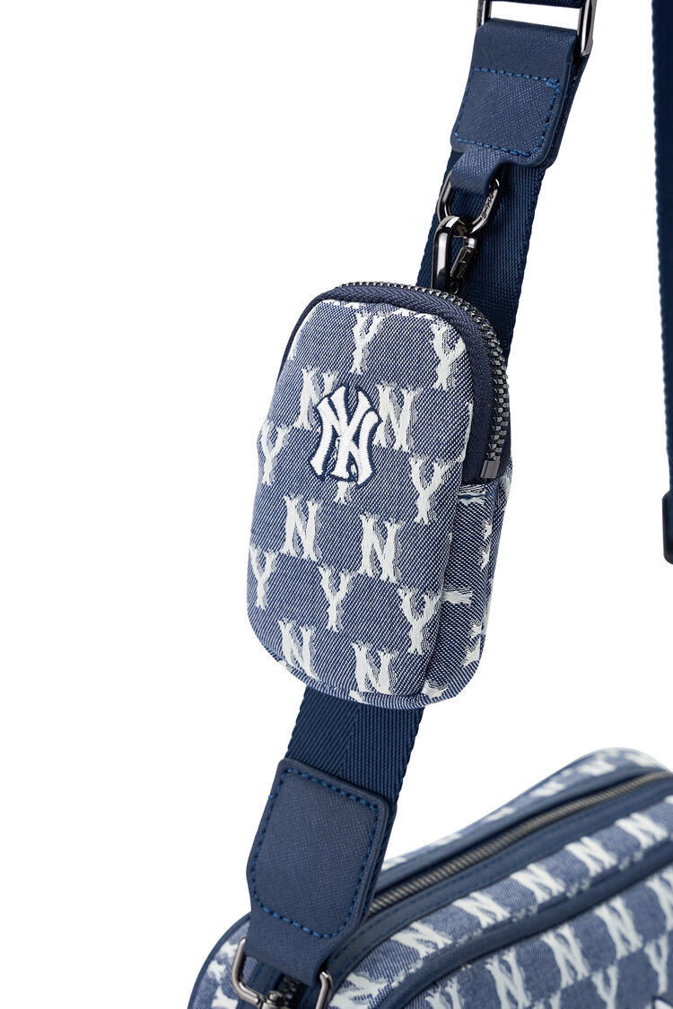 mlb韩国mb单肩包复古老花子母相机包ny刺绣潮牌斜挎包男女运动休闲包