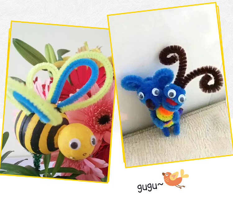 多色扭扭棒毛根扭扭棒彩色毛条幼儿园diy手工制作100根多色创意毛绒条