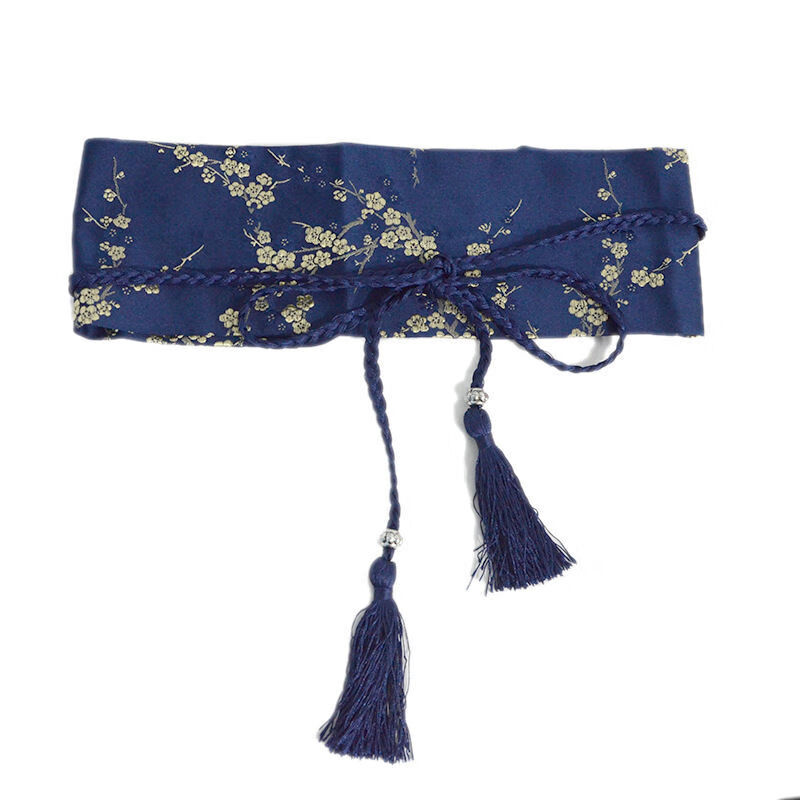 刺绣腰封汉服绑带腰封束腰流苏女士中国古风红色梅花刺绣宽腰带连衣裙