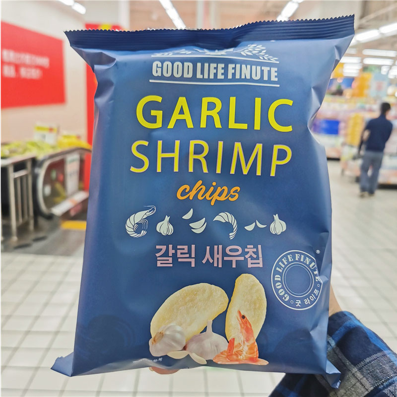 山姆趣莱福蒜味虾片24g韩国膨化追剧野餐零食蒜香脆82g