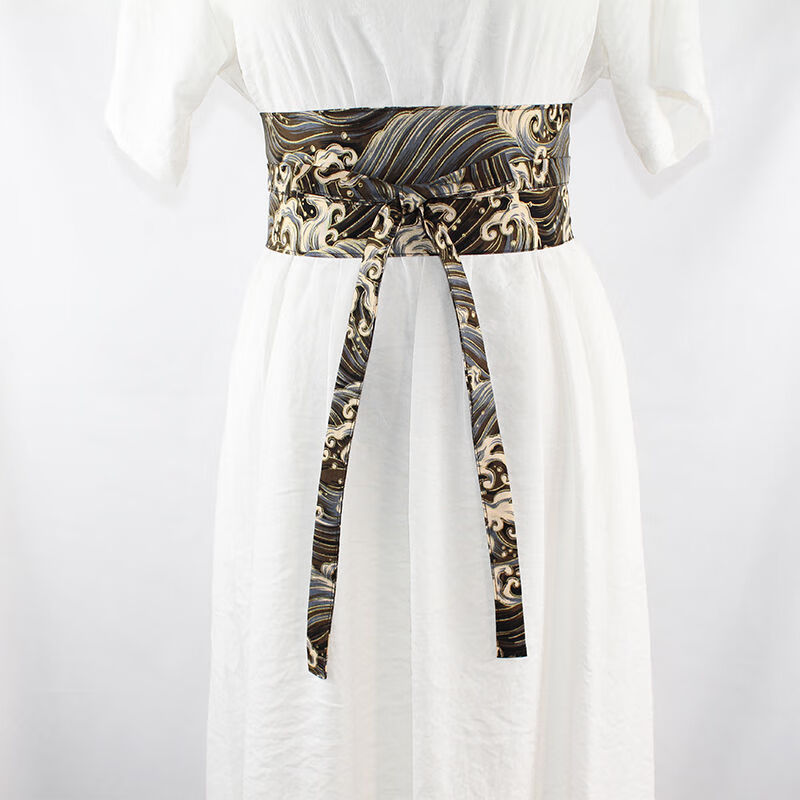 礼服腰封男腰封王国烫金合集1古风汉服和风腰封外带束腰仙鹤黄色宽8