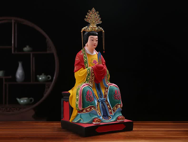 泰山奶奶神像供奉泰山圣母娘娘泰山老母佛像碧霞元君家用树脂摆件16寸