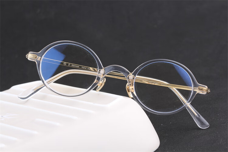 官方精选高档复古板材小圆框眼镜小脸椭圆形镜架女文艺男可配近视蓝光