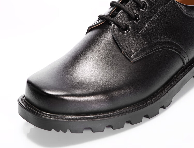 3515强人钢头军勾休闲商务鞋真皮大头皮鞋劳保鞋军鞋 黑色单款【钢头