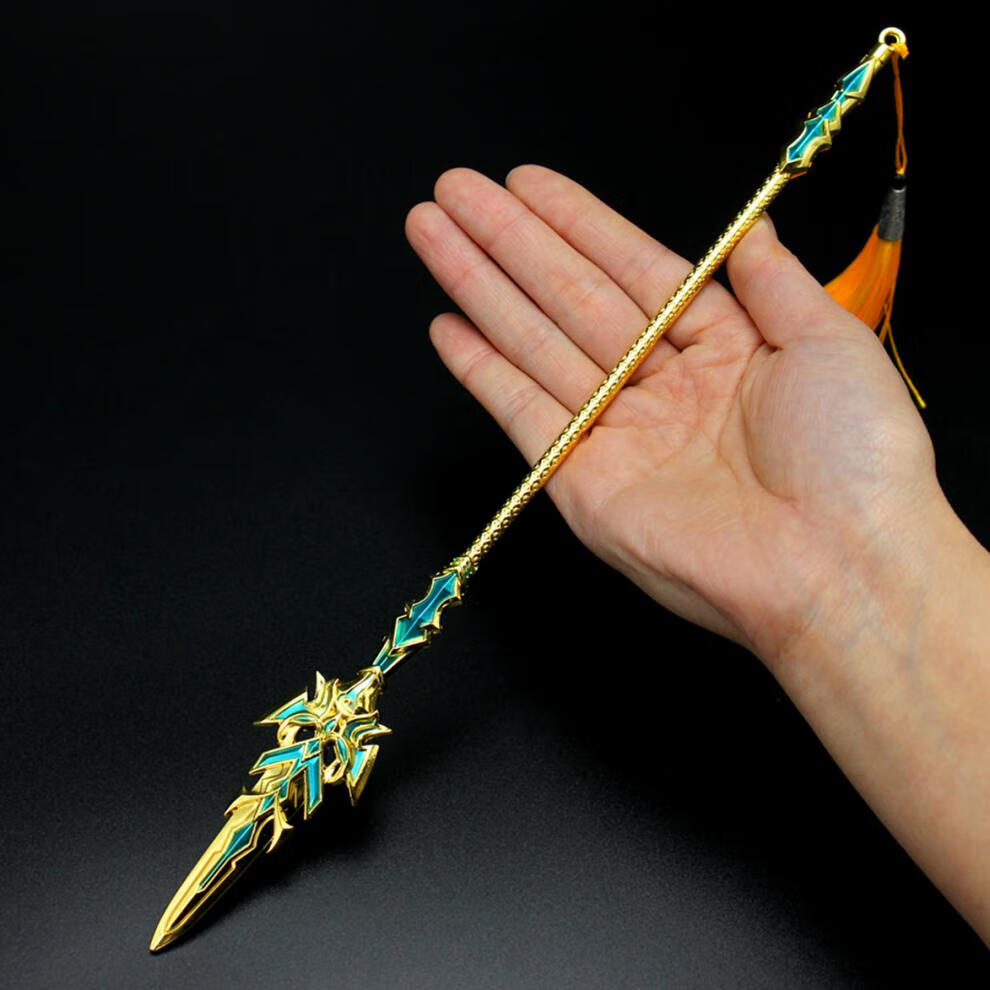 铄捷 蓝银霸王枪 唐三蓝银霸王枪霸皇枪七杀剑金属模型昊天锤摆件 特