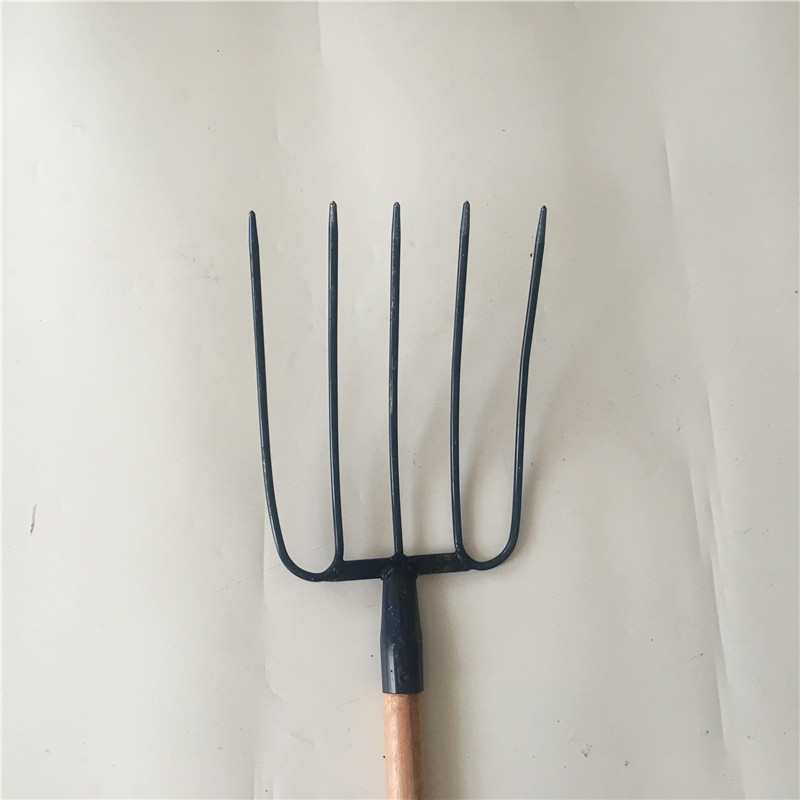 钢叉三股四股大铁叉九股叉实心加粗叉草坪叉落叶叉垃圾 蓝色九股一体