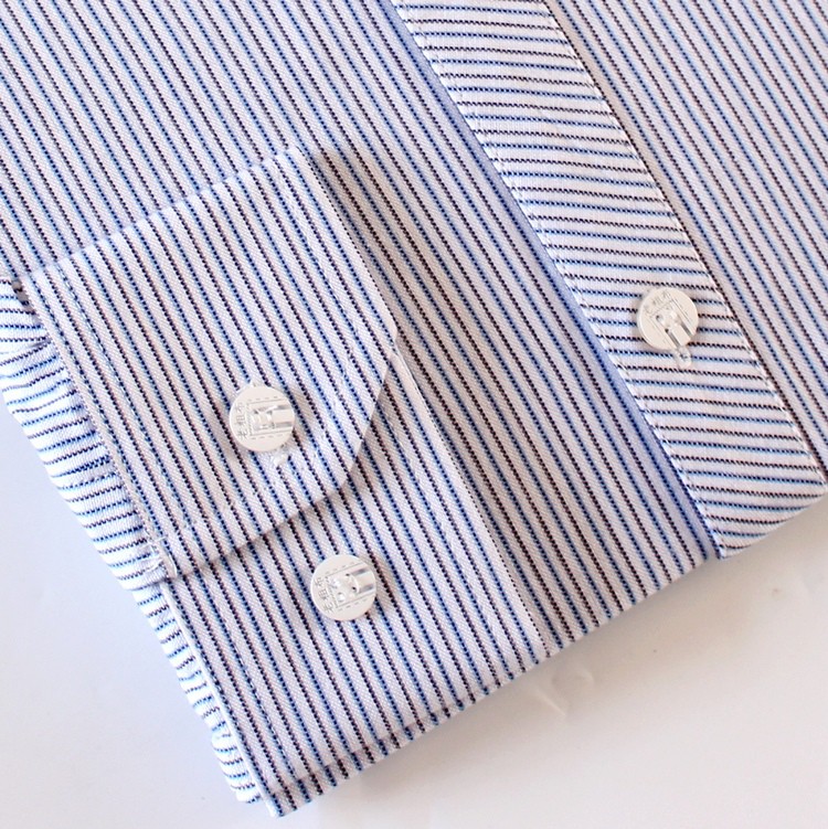 夏季长袖老粗布衬衫男士休闲衬衣竖条条纹上班商务男装 条纹二 165/39