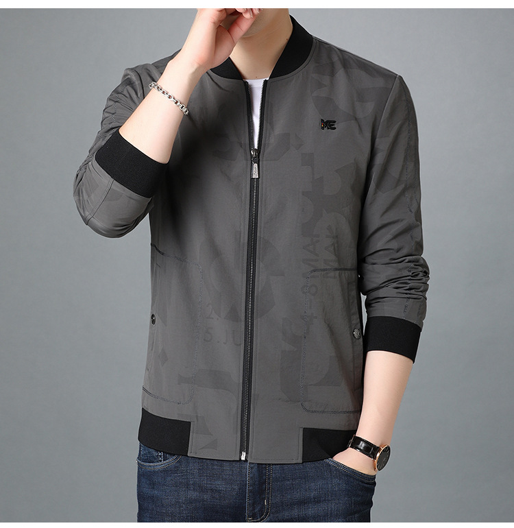 虎都男装夹克衫春秋新款韩版印花上衣长袖时尚潮流男外套105hb6202