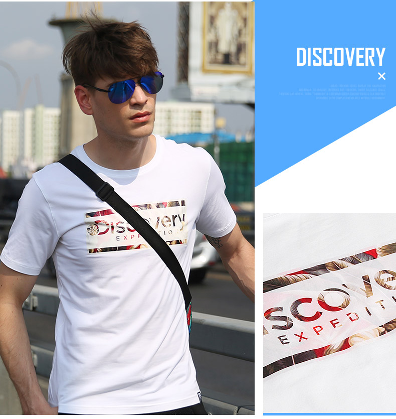 discoveryt恤男女春夏户外运春夏短袖t恤男圆领时尚印花棉t恤女dajf