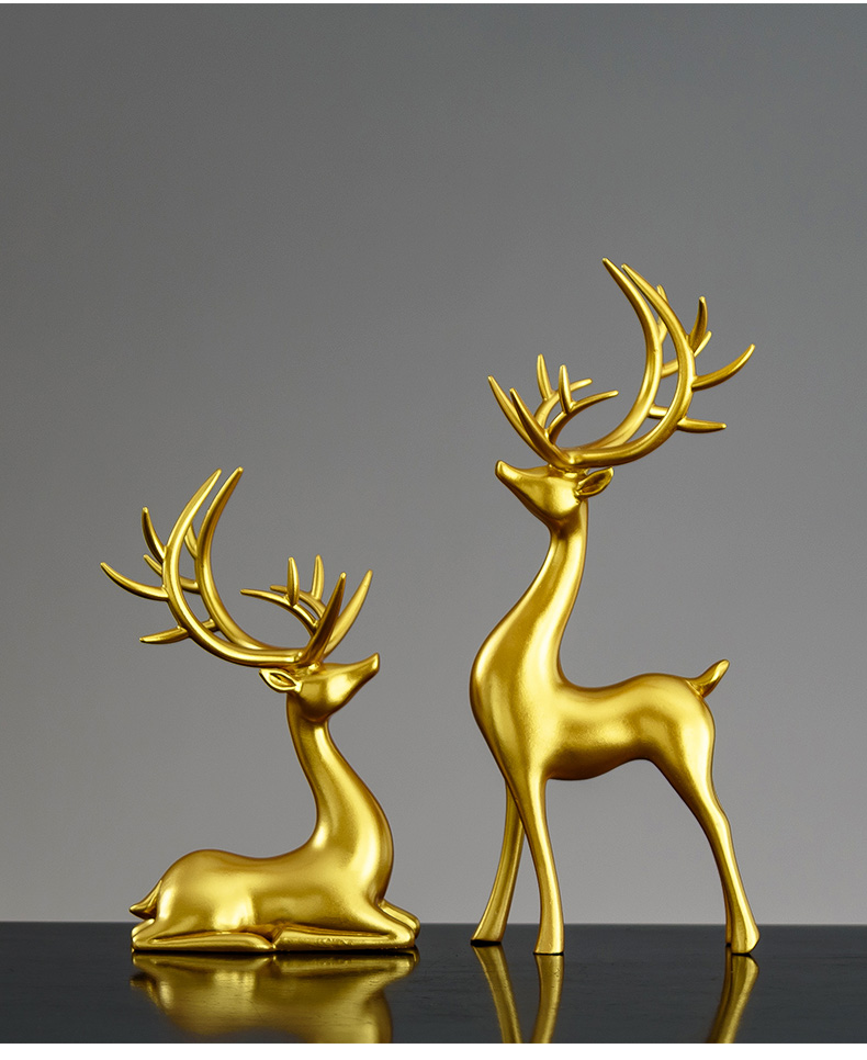 纤雅洁现代简约鹿摆件创意小礼品客厅酒柜玄关办公室桌
