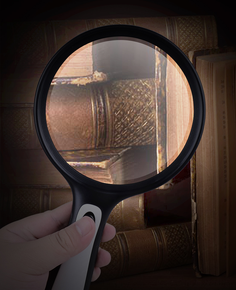 致旗德国工艺30倍高倍手持放大镜带led灯高清老人阅读老年儿童科学20