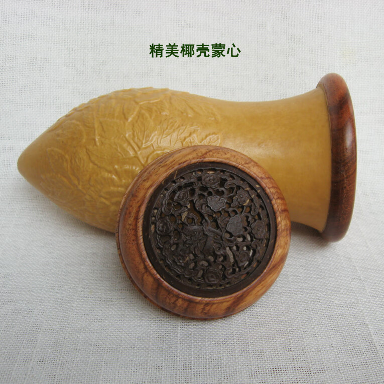 范制柳叶蝈蝈葫芦鸣虫葫芦花梨口椰壳蒙心 多款图案送簧 虎皮纹 椰壳