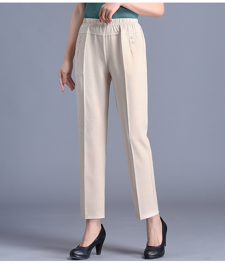 女装 休闲裤 点策 夏天女装麻布裤子女亚麻棉麻料夏装麻料修休息裤