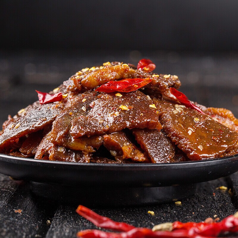 欢欢妈手工麻辣牛肉湖南特产香辣小吃罐装真空新鲜黄牛肉干卤味即食